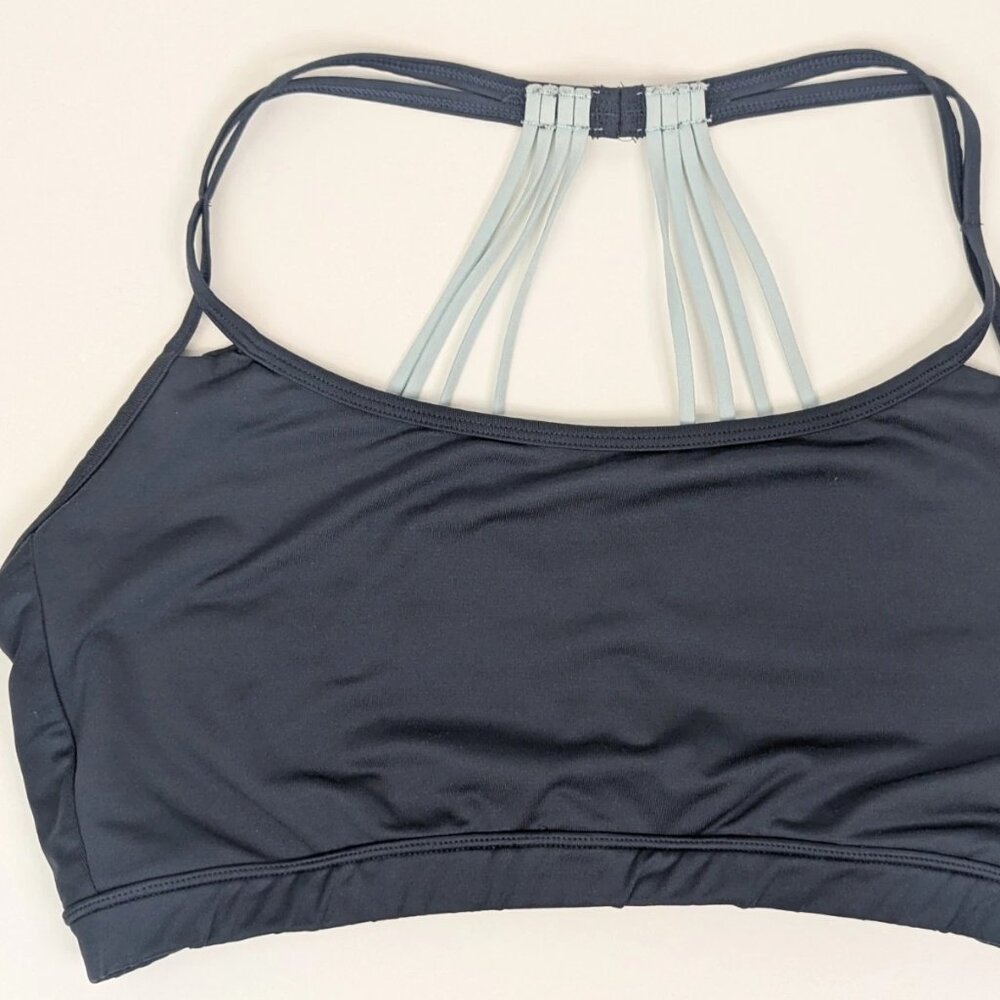 LIVI Active Women Sports Bra 18 Navy Blue Strappy Back Pullover Unlined
